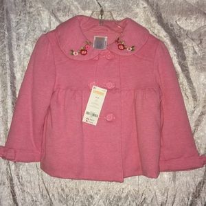 Girls Gymboree Pink 100%Cotton Pea Coat 2t-3t NWT